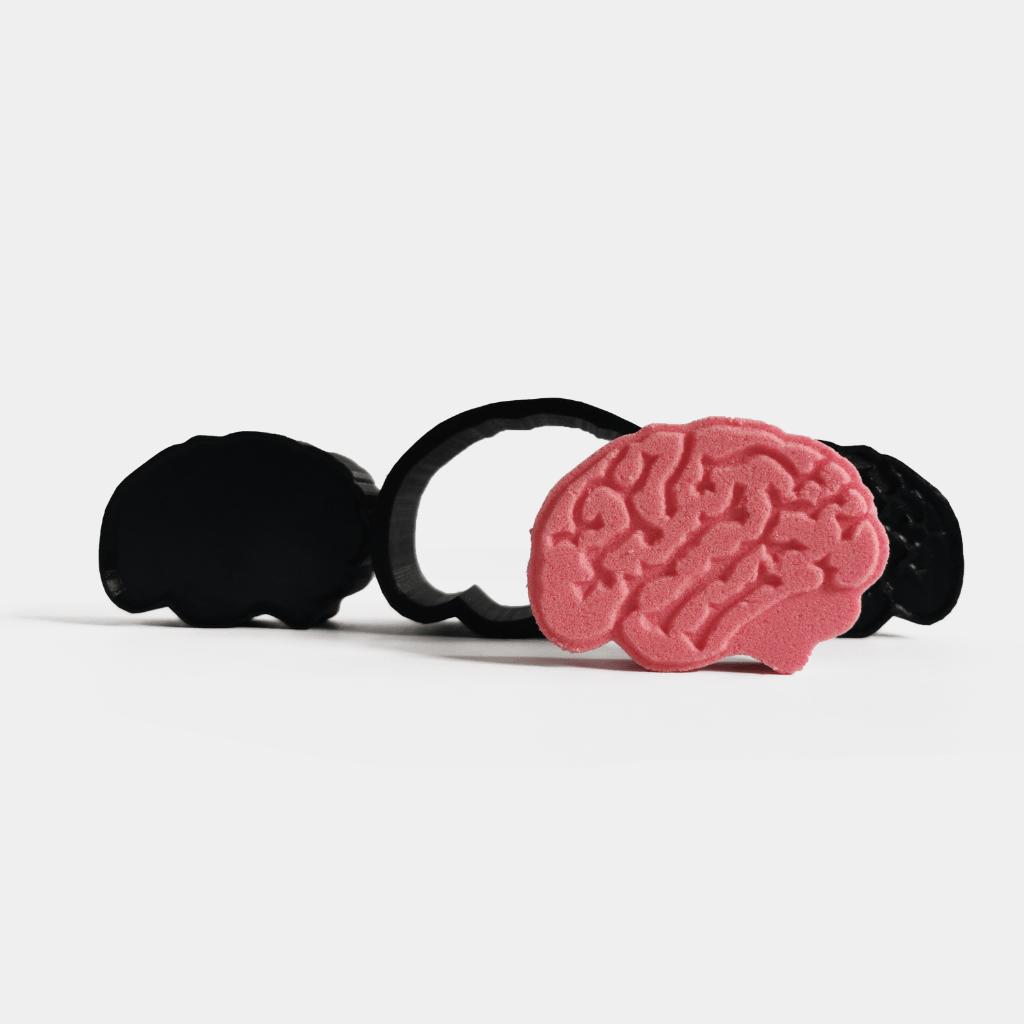 brain bath bomb mould 3d printed mold