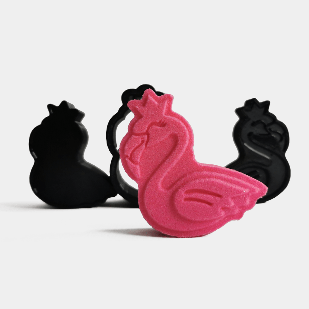 pink flamingo bath bomb with Flamingo with Crown Bath Bomb Mould