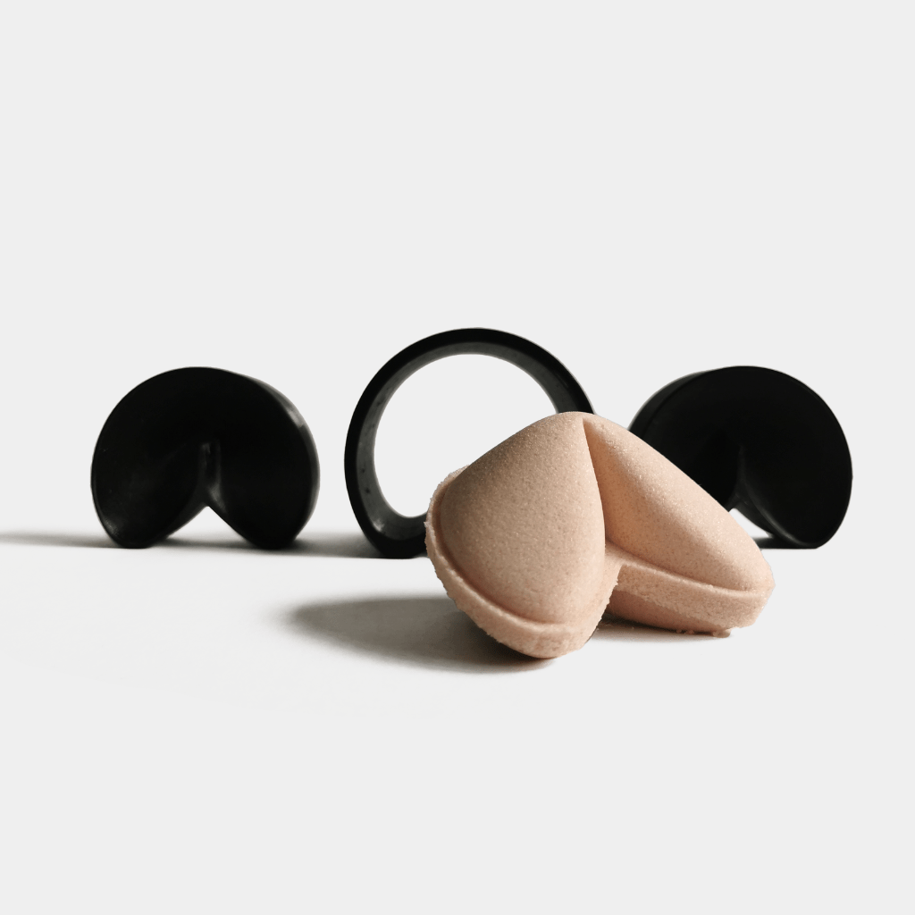 Fortune Cookie Bath Bomb Mould and bath bomb