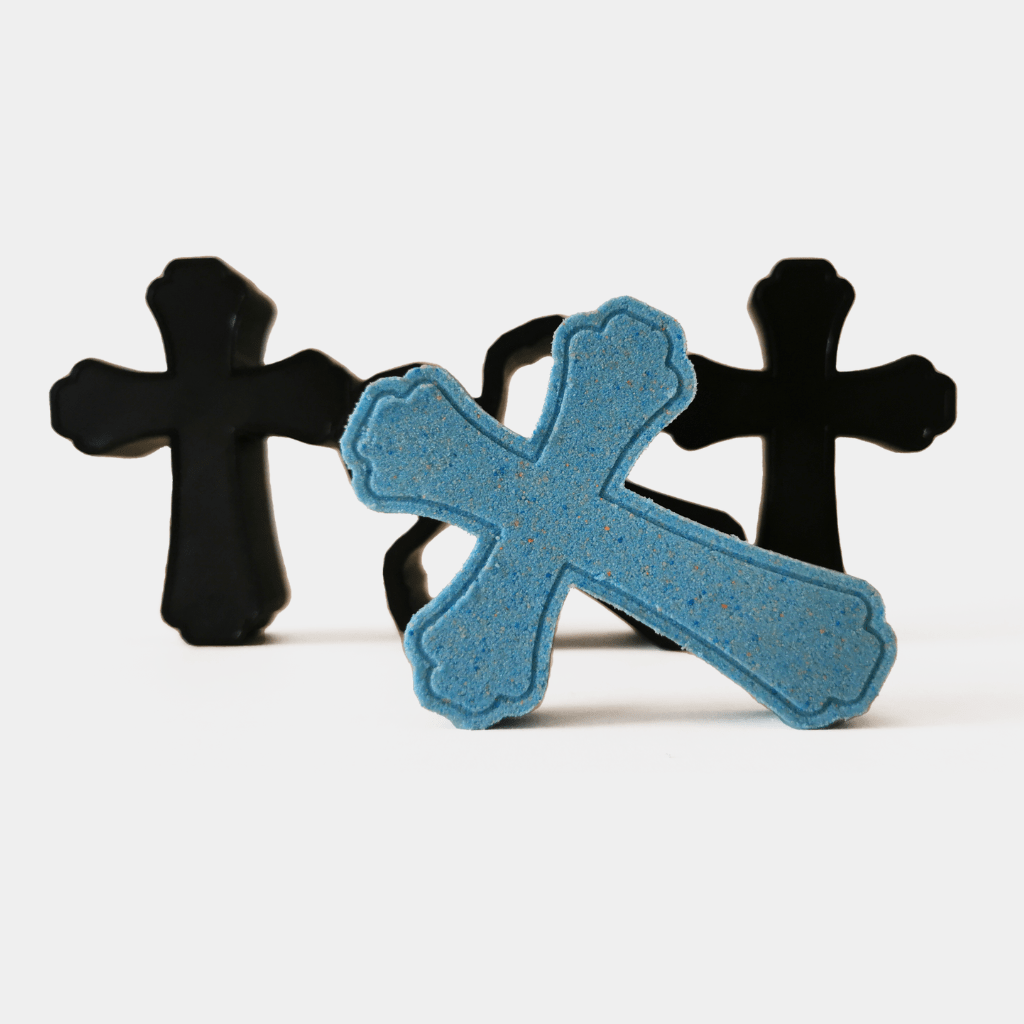 Cross Bath Bomb Mould and Cross bath bomb