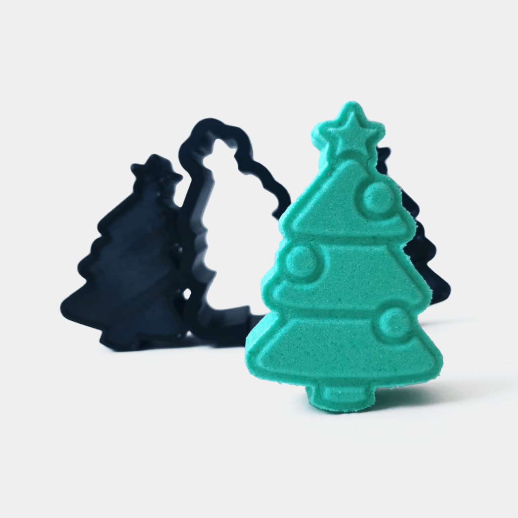 Christmas Tree bath bomb mold and bath bomb