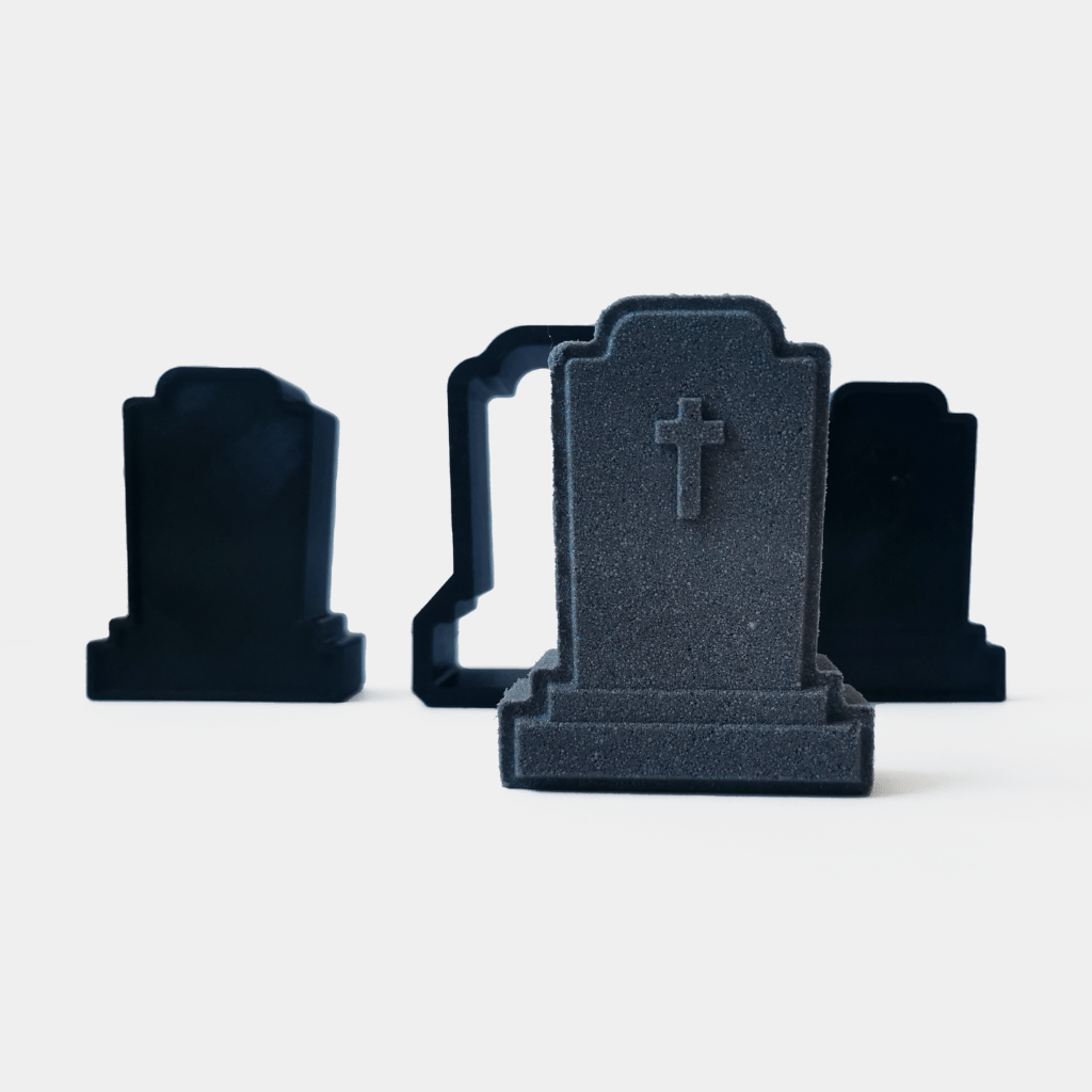 Tombstone bath bomb mold and bath bomb