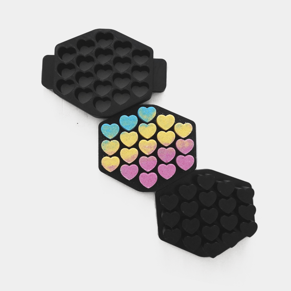 mini heart bath bomb multipress